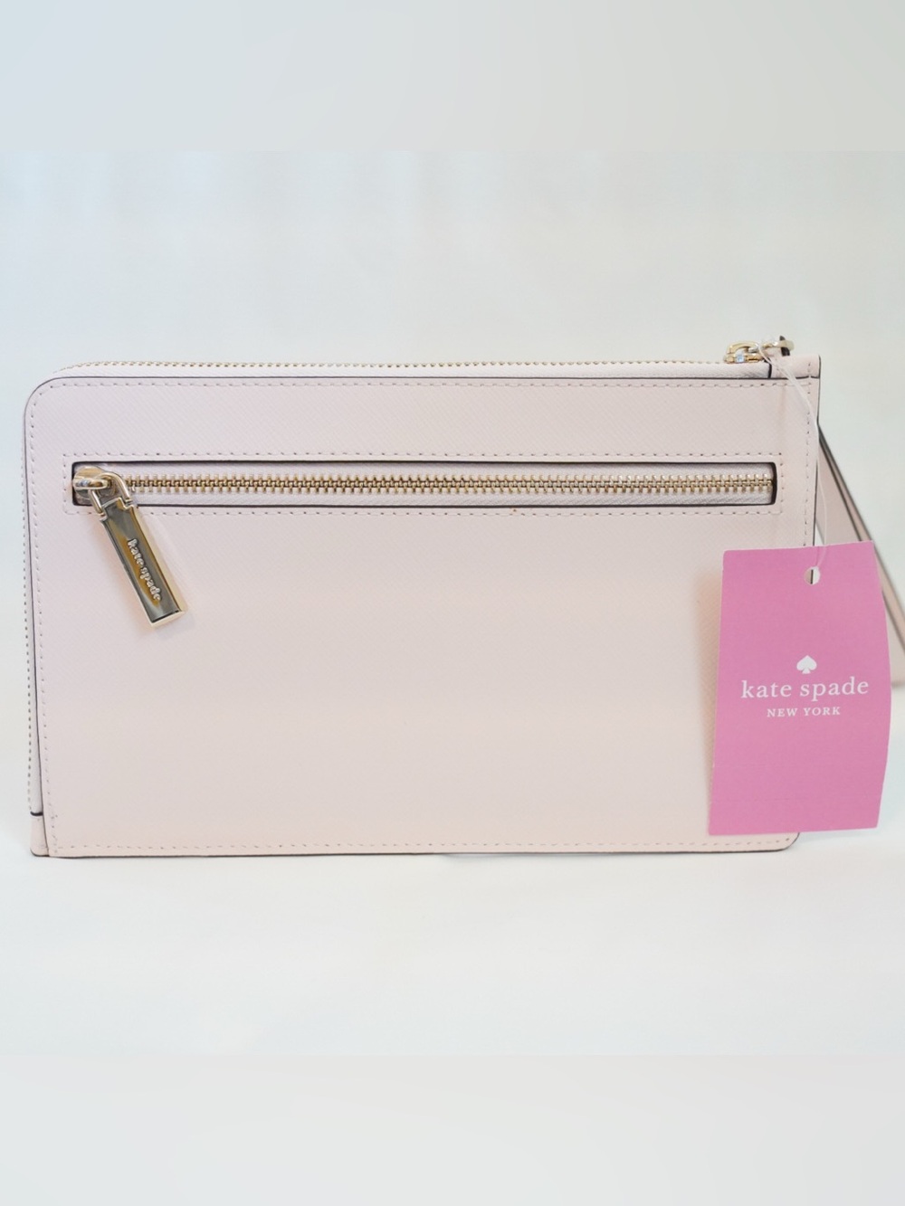 NWT Kate Spade Light Rose Pink Staci Medium Saffiano Leather Zip Wristlet - Picture 3 of 6